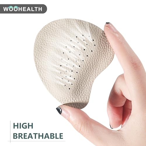 WOOHEALTH Metatarsal Pads for Women, Ball of Foot Cushions Pads (2 Pairs Forefoot Pads) for Mortons Neuroma, Metatarsalgia & Forefoot Pain Relief for Men & Women (Light Grey)