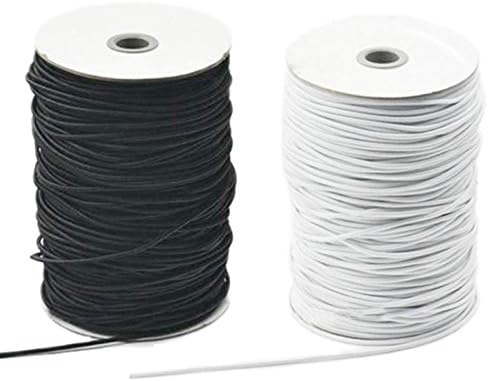 140 Yards - 2.5mm Round Elastic Cords Sewing Beading Loops Leather Craft Lines Black