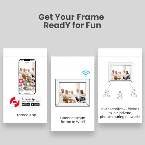 Frameo Digital Photo Frame 10.1 Inch Smart WiFi Digital Picture Frame, IPS Touch Screen, 32GB, Electronic Slideshow, Load from Phone App, Auto-Rotate, for Grandparents & Mothers Day