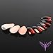Ejiubas 24 Pcs Metalic Red and Black Color Changing Full Cover Medium Talone False Nail Tips