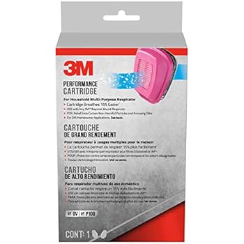 3M 60921 Replacement Cartridges for Household Multi-purpose Respirator, Magenta, Black