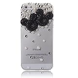 iPhone 6 Case FiveLimit(TM) Luxury 3D Bling Pearl Mouse Design Diamond Case Cover For Apple iPhone 6 [4.7] (Package includes: 1 X Screen Protector) (Black)