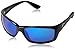 Costa Del Mar Man Sunglasses Shiny Black Frame, Blue Mirror Lenses, 62MM