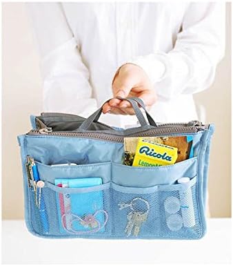 Purse Organizer Insert Multi-function Cosmetic Storage Bag in Bag(05 Blue)