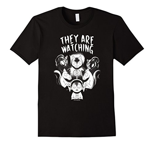 Mens rick and morty - the squirrels are watching medium black