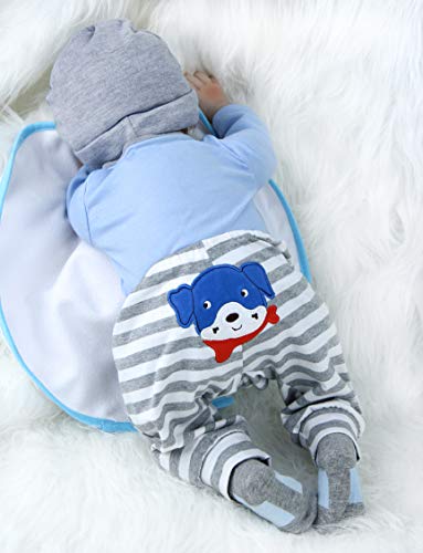 ZIYIUI Reborn Baby Puppe 22''/55cm Lebensecht Weiches Silikon Vinyl Handgemachte Reborn Baby Junge Neugeborenes Reborn Toddlers Junge Mädchen Spielzeug Weihnachts Geschenk – Bild 7