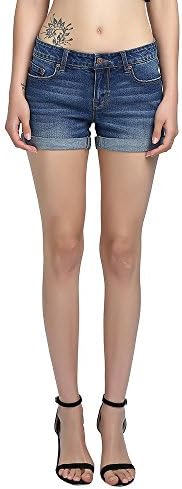 Isolde Stretch Denim Short For Girls and Women (8, Medium Blue)