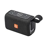 DOSS E-go Portable Bluetooth Speaker with Loud Volume, IPX6 Waterproof and Rugged for Home and Outdoor, Built-in Mic. Perfect Wireless Speaker for iPhone, Samsung and More - Black