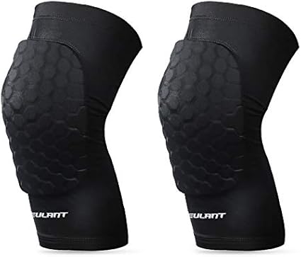 Eulant Knieschoner Mit Bienenwaben Pad Rutschfest Silikon Fur Baksetball Volleyball Fussball Laufen Fahrrad 1 Paar Knieschutzer Amazon De Sport Freizeit