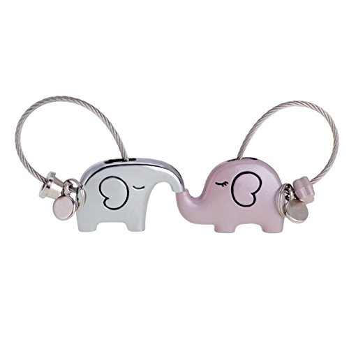 ASHMITA Cute Kiss Elephant Couple Keychain for Women Charm Romantic Valentine Gift