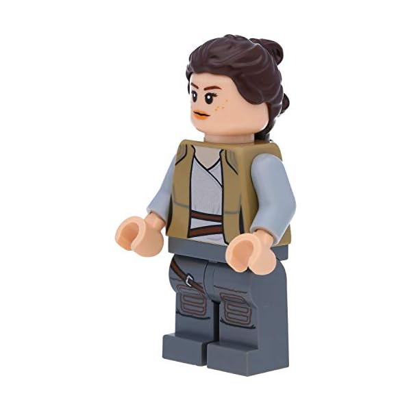 LEGO Star Wars Minifigur: Jedi Rey Skywalker in dunkelbeiger Jacke mit Laserschwertern – Bild 5