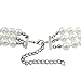 Isaac Kieran Faux Pearl Choker Necklace, Rhodium Finish, 3-Strands - 8-mm Pearls, 14 Inch plus 3 Inch Extender (White)