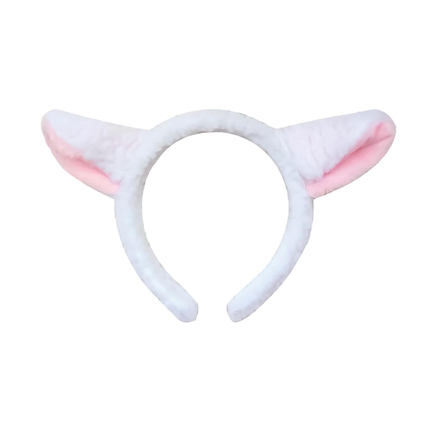 XNFUOE Animal Head Bands White and Pink Lamb Sheep Ears on Headband Creative Hair Decorations for Adults Children Fancy Dress