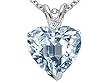 Heart Shaped Aquamarine Pendant - White or Yellow Gold