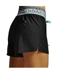 DUSISHIDAN pantalones cortos estampados, para dama, con bolsillos traseros