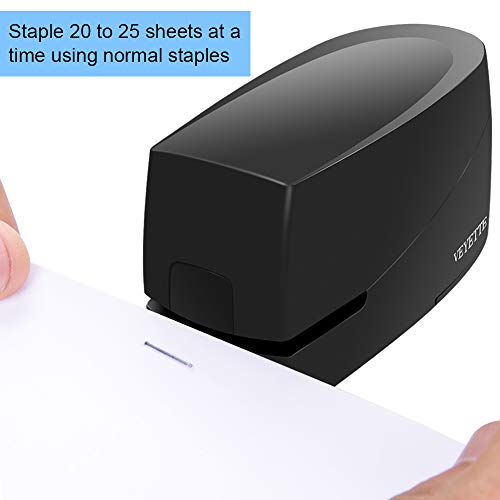 Electric Stapler, Veyette Automatic Electric Stapler Comes with an Adapter, 20 to 25 Sheets Capacity, Use Standard Staples, Black