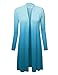 WSK1079 Womens Ombre Open Front Long Cardigan XL Aqua