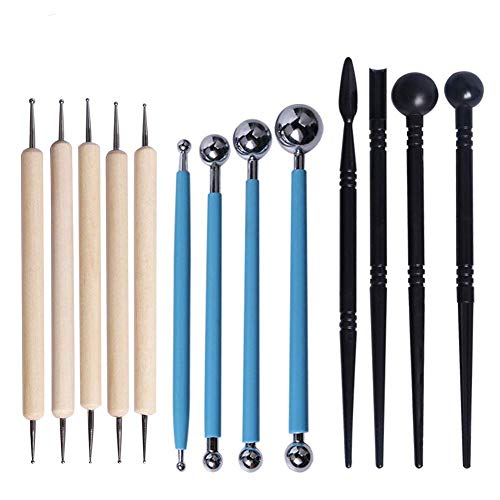 COCODE 13PCS Dotting Tool Ball Stylus for Rock Painting, Pottery Clay Modeling Set, Sculpting Kit for Mandala Art Carving