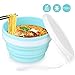 ATAZUA GBP Camping Collapsible Bowl, Travel Bowl with Lid, Silicone Folding Bowl Without BPA for Outdoor Camping, Picnic,Expansion into Food Storage Box, Leakproof and Environmental Protection，Blue…