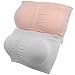 HOVEOX Women's Plus Size Padded Bandeau Strapless Bras Stretch Seamless Tube Top Bra (Large,White+Nude)