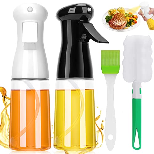 Spruzzino per Olio, 2pz Nebulizzatore Olio Spray per Friggitrice Ad Aria, Spruzzatore Olio Vaporizzatore Olio da Cucina Spray per Olio Da Cucina Bottiglia 210ml per Insalata Barbecue Cucinare Cottura