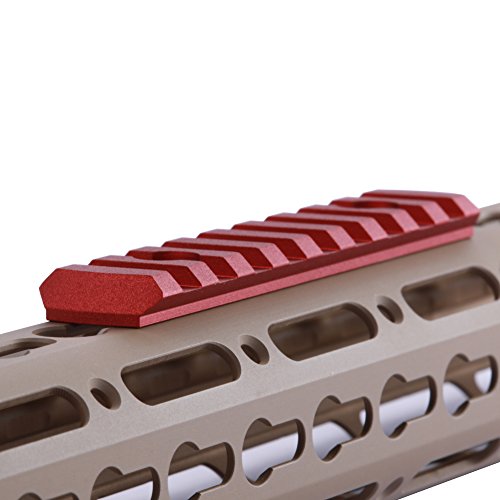 TuFok Low Profile Keymod Rail Section Aluminum (9-Slot RED)