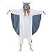 NEWCOSPLAY Unisex Adult Grey Flying Squirrel Pajamas Plush One Piece Costume Family Cosplay Onesie Homewear(Medium, Grey Flying Squirrel)
