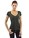 PattyBoutik Women Sweetheart Ruched Front Top (Dark Green Large)
