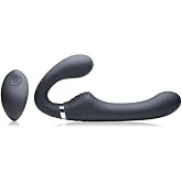 10X Vibrating Silicone Strapless Strap-on - Black