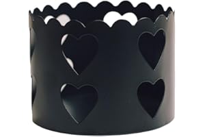 A Cheerful Giver Metal Candle Sleeve - 4" Black Heart Sleeve Fits 16 oz. & 24 oz. Cheerful Jar Candles - Rustic Candle Accessories