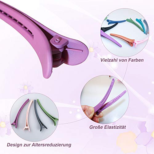 16 Stück Abteilklammern, Friseur Mehrfarbige Haarklammern Haarspange Haarclips für Friseurbedarf, Friseur Haarklammern Combi-Clip Kunststoff für Frauen Mädchen Friseur Styling Salon (7.5cm+11.5cm)