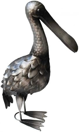 Amazon De Pelikan 36x14x49cm Metall Silber Antik Optik Dekoration Garten Deko Vogel Figur