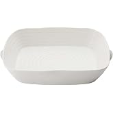 Portmeirion Sophie Conran White Medium Handled Rectangular Roasting Dish - 15 x 11 Inch, 3 Quart Fine Porcelain Bakeware - Oven, Microwave, Freezer &amp; Dishwasher Safe Cookware