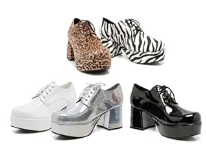 3 Inch Heel With 15' Platform Pimp Shoe Men's Sizes (Silver Hologram;X-Large)