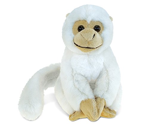 Puzzled White Long Tail White Squirrel Monkey Plush, 12.5 Inch Super Soft & Cuddly Deluxe Furry Snuggie Critter Stuffed Toy Rainforest Species Wildlife Animals Themed Kids Toddlers Toys & Games