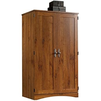Amazon Com Pemberly Row Cinnamon Cherry Computer Armoire Kitchen