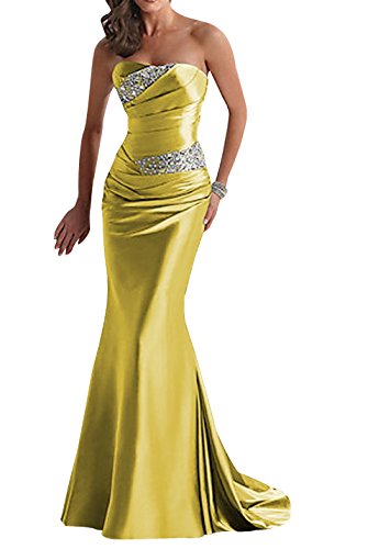 Yougao Women's Floor Length Strapless Evening Party Bridesmaid