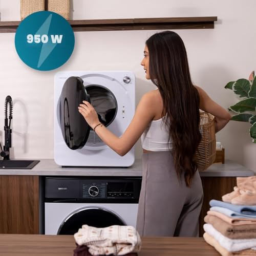 Mini Sèche-Linge à Évacuation 2,5 kg Bolero DressCode Dry 3150V. 950 W, 6 Programmes, Programme ECO, Commande Knob Intuitive, Séchage Rapide et Efficace, Idéal pour les Petits Espaces, Blanc