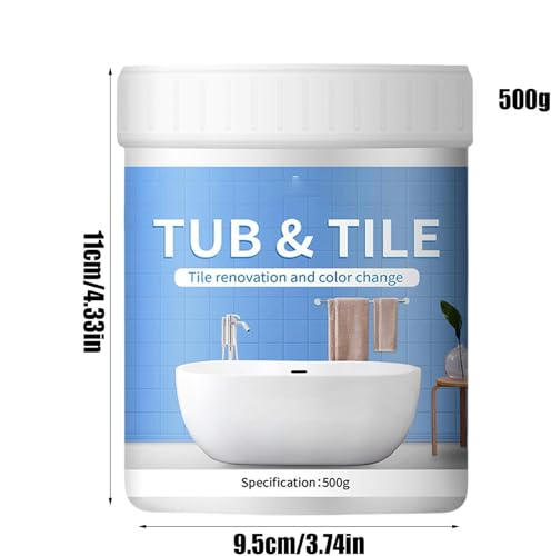Bathroom Tub and Tile Refinishing Kit–Quick-Dry Water-Resistant Paint with Rolling Brush Set,Countertop & Bathtub Restoration,Easy Application for Bathroom Surfaces(White)