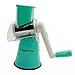 Mandoline Slicer With 3 Round Stainless Steel Blades,Manual Veggie Slicer,Fast Vegetable/Fruit Cutter,Cheese Shredder,Rotary Drum Grater with Strong-Hold Suction Cup with Free Clean Brush, Blue ¡­