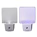 CNAMOY 2 Pack 0.5W Plug-in LED Night Light Lamp with Dusk to Dawn Sensor, Daylight White and Starlight Blue Automatic Light, Night Lights for Kids, Baby Night Light