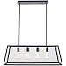 Light Society Morley 4-Light Kitchen Island Pendant, Matte Black Shade with Clear Glass Panels, Modern Industrial Chandelier (LS-C104)