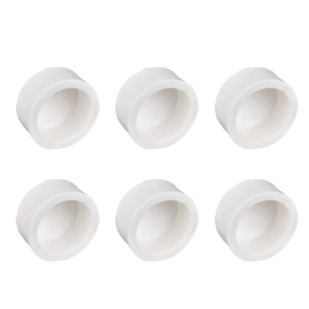 YOFASEN White Pipe Covers - PVC Pipe Cap Fitting - Slip Socket External End Caps, 20mm, 6pcs