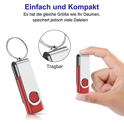 USB Stick 1GB,JEVDES USB-Sticks 10er Pack Speicherstick 1GB USB 2.0 Flash Laufwerk USB Speicherstick Pendrive Datenspeicher mit Schlüsselband (10 Stück) – Bild 6