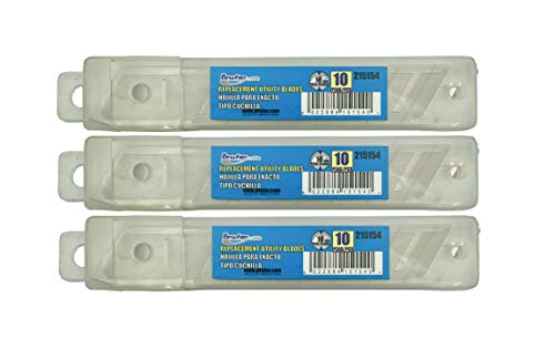 BRUFER 215154 30-Pack 18MM Utility Knife Replacement Blades, Snap off Replacement Knife Blades for Retractable Box Cutters and Knives, Hobby, Craft Knife - Bulk pack of 30 Blades