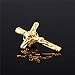U7 Crucifix Cross Lapel Stick Pin Tie Hat Bag Scarf Badge Brooch,2 Pcs, 1 Gold, 1 Platinum
