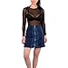 May&Maya Women's Long Sleeve Pure Mesh Blouse(Black M)