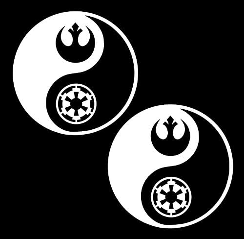 UR Impressions 3in. Rebel and Empire Yin Yang 2-Pack Decal Vinyl Sticker Graphics Car Truck SUV Van Wall Window Laptop|White|3 Inch|URI641
