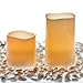 Hayley Cherie - Real Wax Flameless Candles with Timer (Set of 5) - LED Candles 5” and 3” Tall - Flickering Amber Flame - Battery Operated Pillar Candles – Large Unscented (Cream)