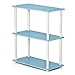 Furinno TURN-N-TUBE Storage Shelves, 3-Tier Book Shelf, Corner Shelf, Toolless Open Shelves, for Organization and Storage, Living Room, Garage, Home Office, Light Blue